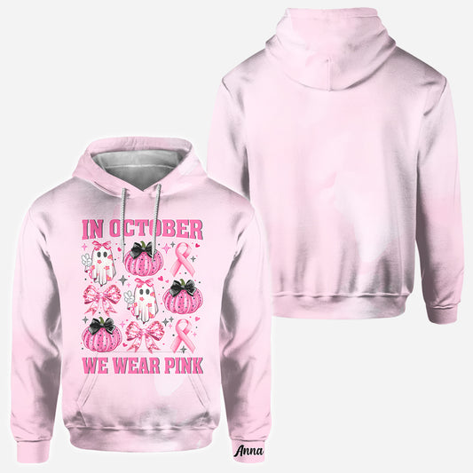 In October We Wear Pink - Personalized Breast Cancer Awareness All Over Shirt