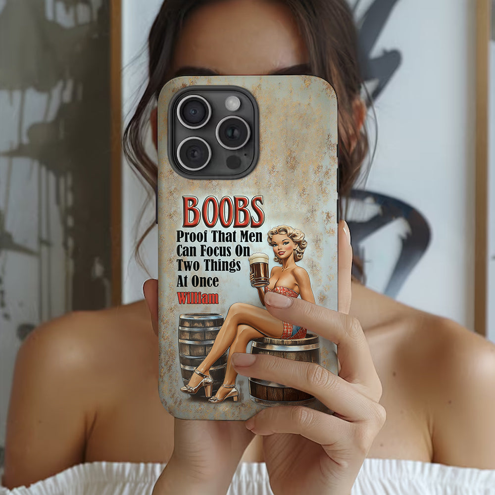Proof That Men Can Focus on Two Things at Once - Personalized Beer Full Print Phone Case