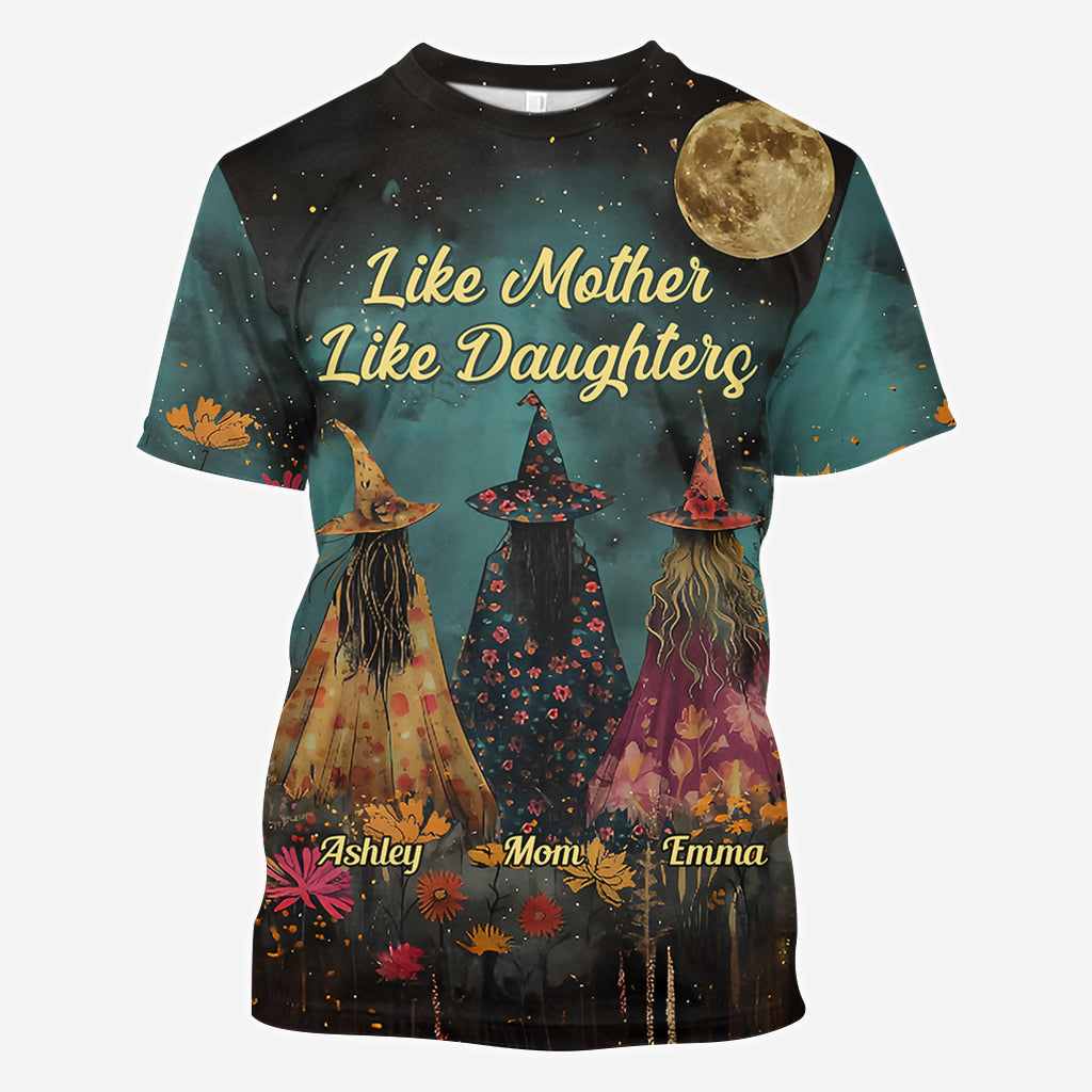Like Mother Like Daughters - Personalized Witch All Over Shirt