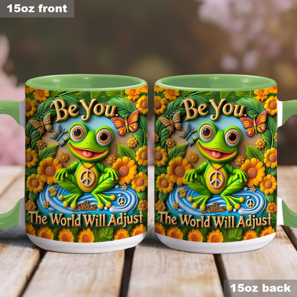 Sois toi-même. Le monde s'adaptera. - Mug personnalisé style hippie