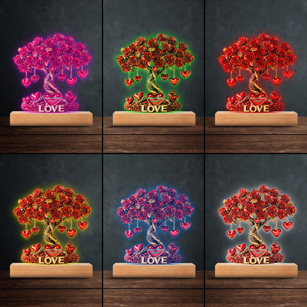 Love Tree - Personalized Couple Shaped Plaque Light Base