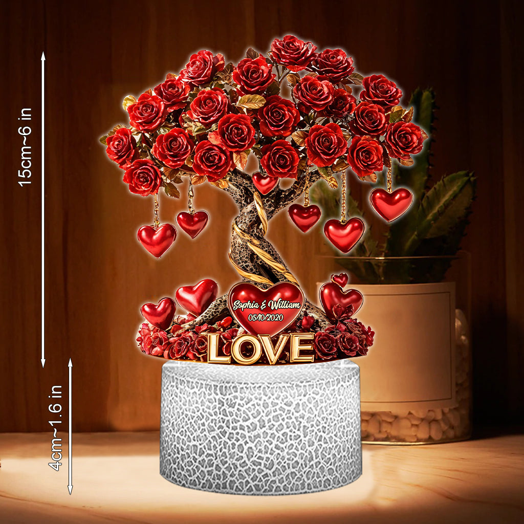 Love Tree - Personalized Couple Shaped Plaque Light Base