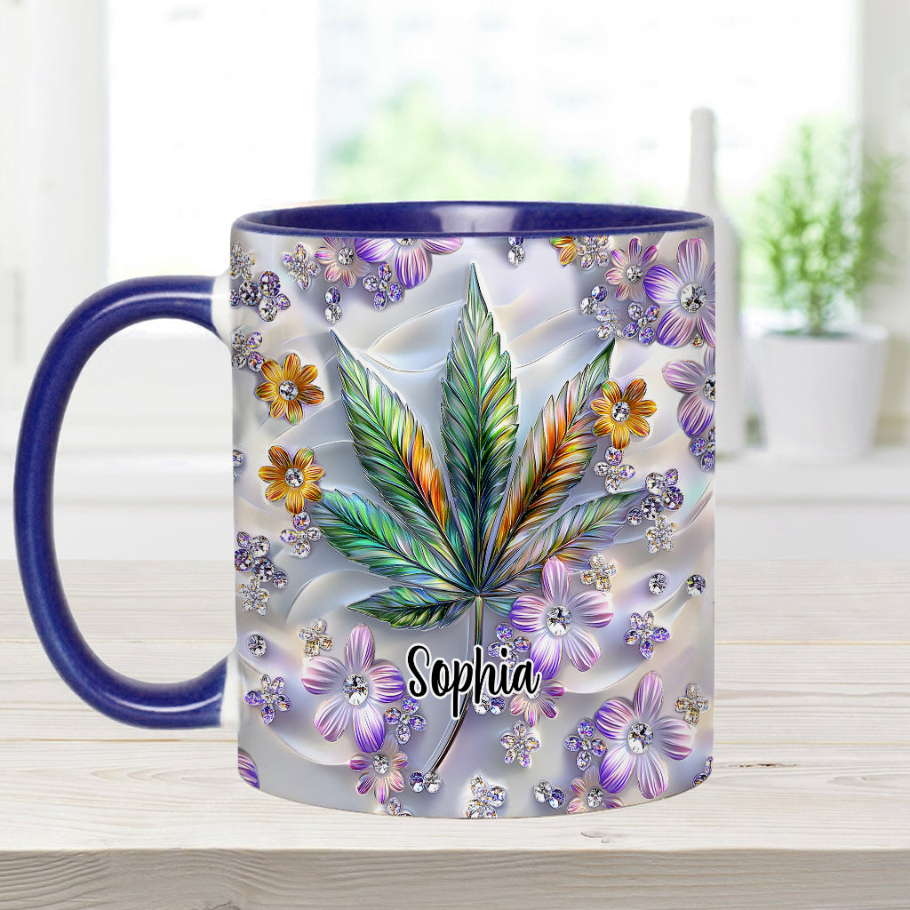 Mug personnalisé « Belle Feuille » avec motif de cannabis