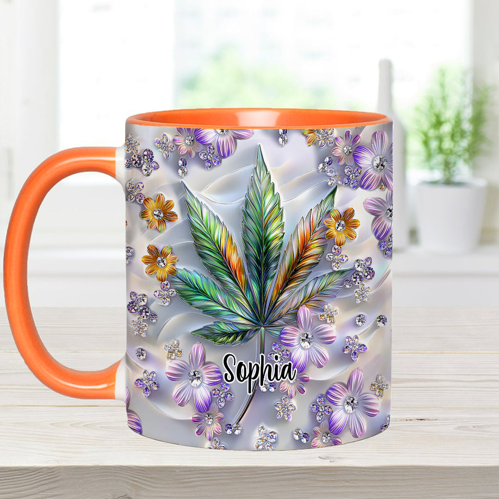 Mug personnalisé « Belle Feuille » avec motif de cannabis