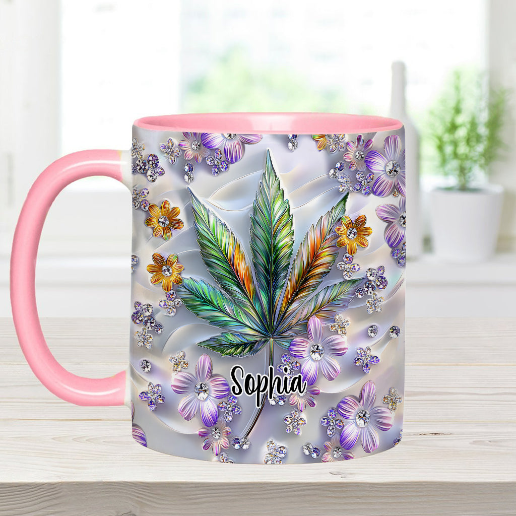 Mug personnalisé « Belle Feuille » avec motif de cannabis