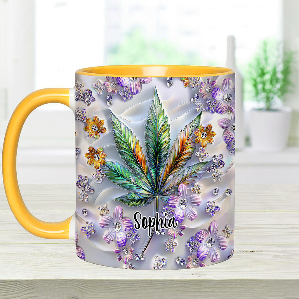 Mug personnalisé « Belle Feuille » avec motif de cannabis