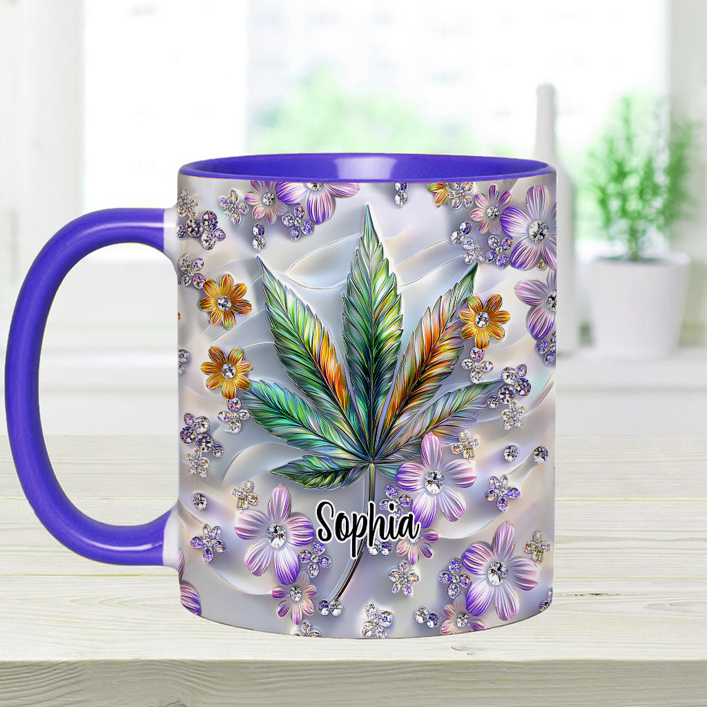 Mug personnalisé « Belle Feuille » avec motif de cannabis