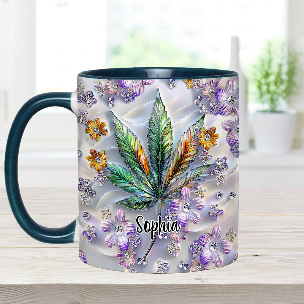 Mug personnalisé « Belle Feuille » avec motif de cannabis