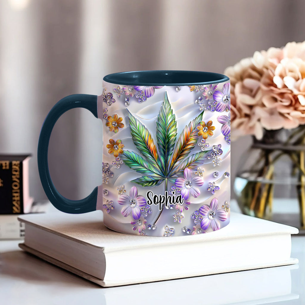 Mug personnalisé « Belle Feuille » avec motif de cannabis
