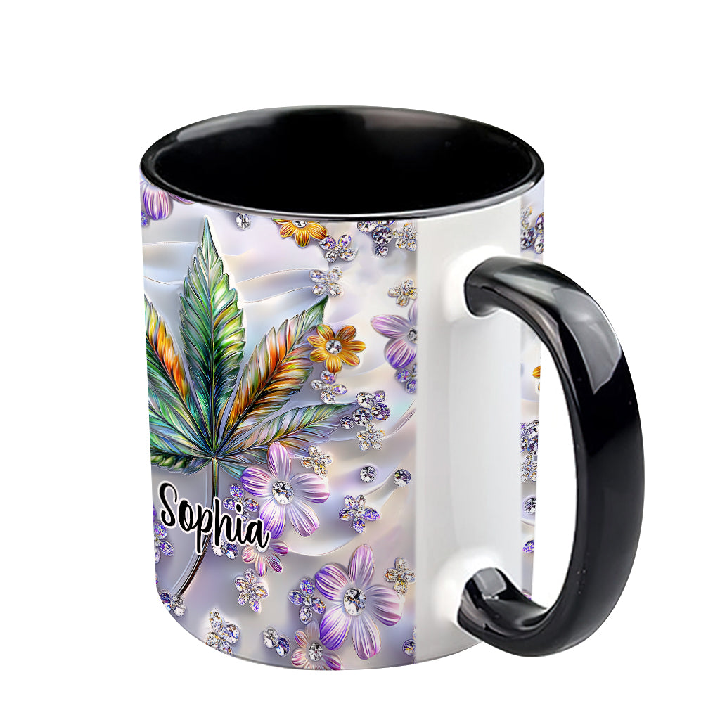 Mug personnalisé « Belle Feuille » avec motif de cannabis