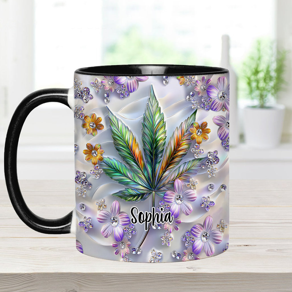Mug personnalisé « Belle Feuille » avec motif de cannabis