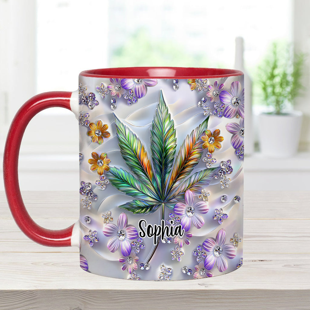 Mug personnalisé « Belle Feuille » avec motif de cannabis