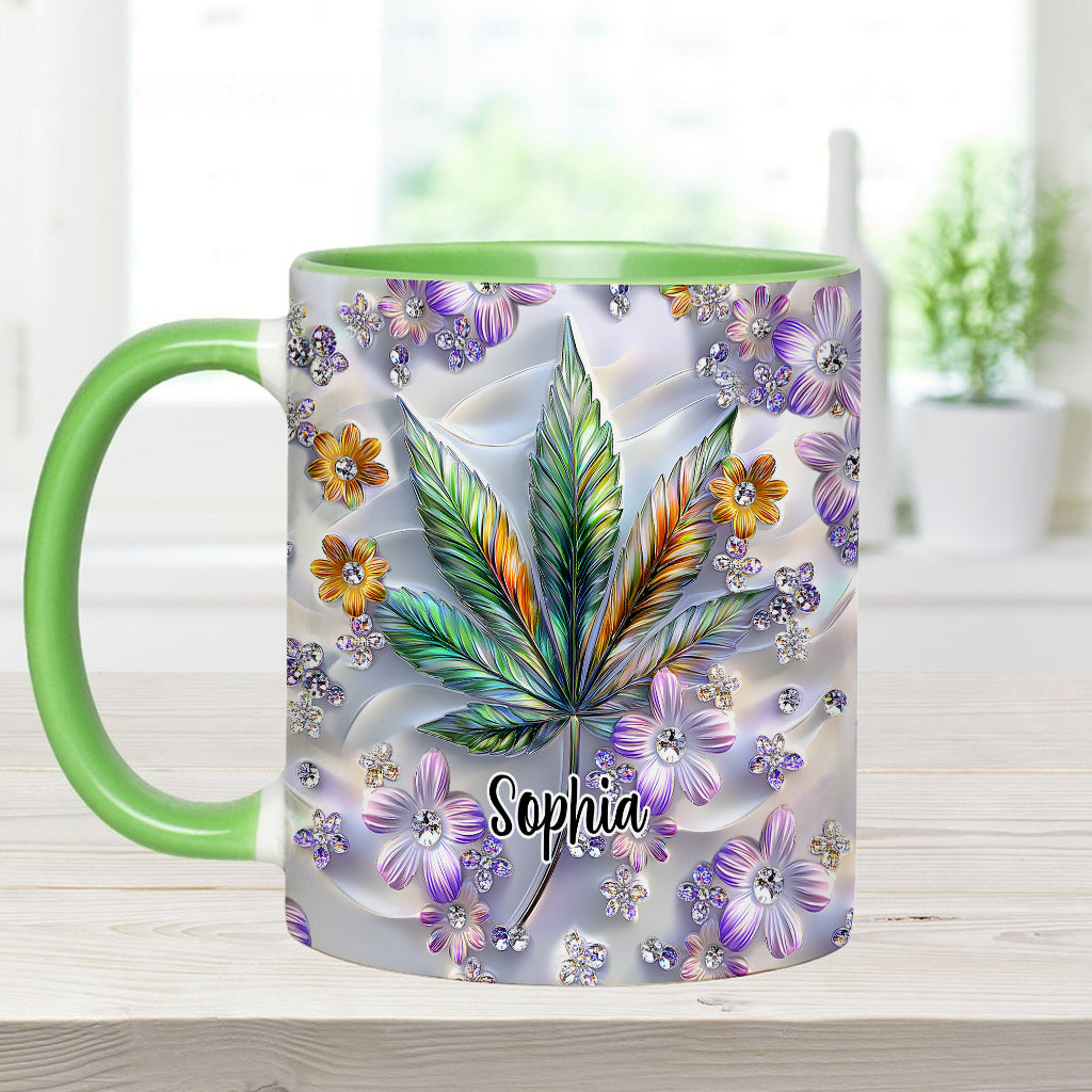 Mug personnalisé « Belle Feuille » avec motif de cannabis