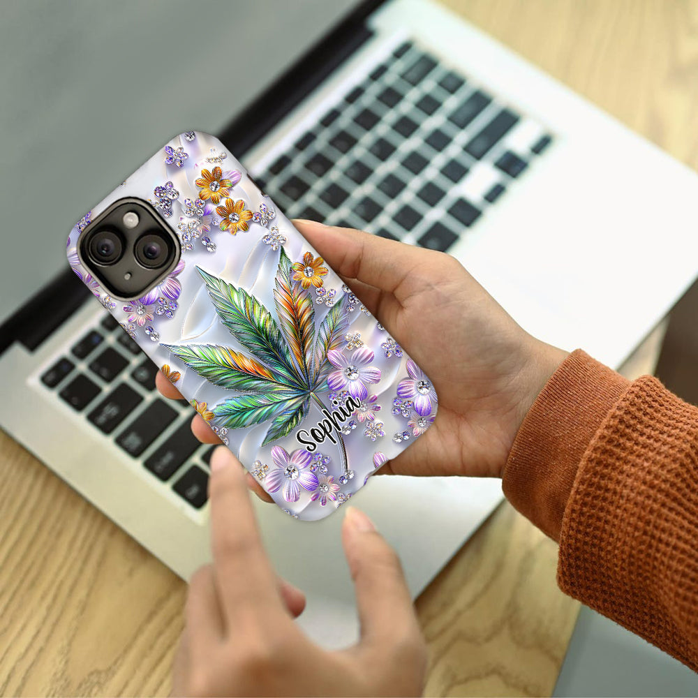 Belle feuille - Coque de téléphone personnalisée avec motif cannabis