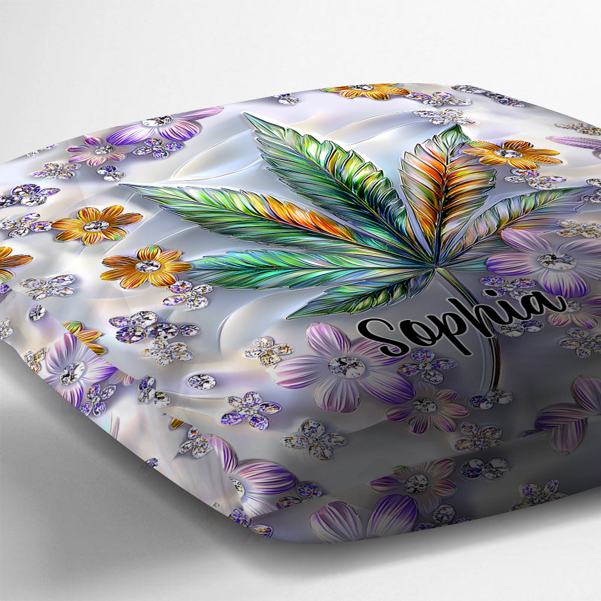 Coussin décoratif personnalisé « Belle feuille » - Motif « Mauvaises herbes »