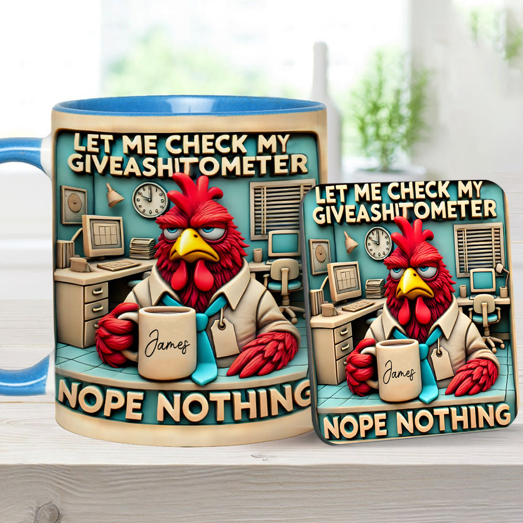 Let Me Check My Giveashitometer Nope Nothing - Personalized Colleague Accent Mug