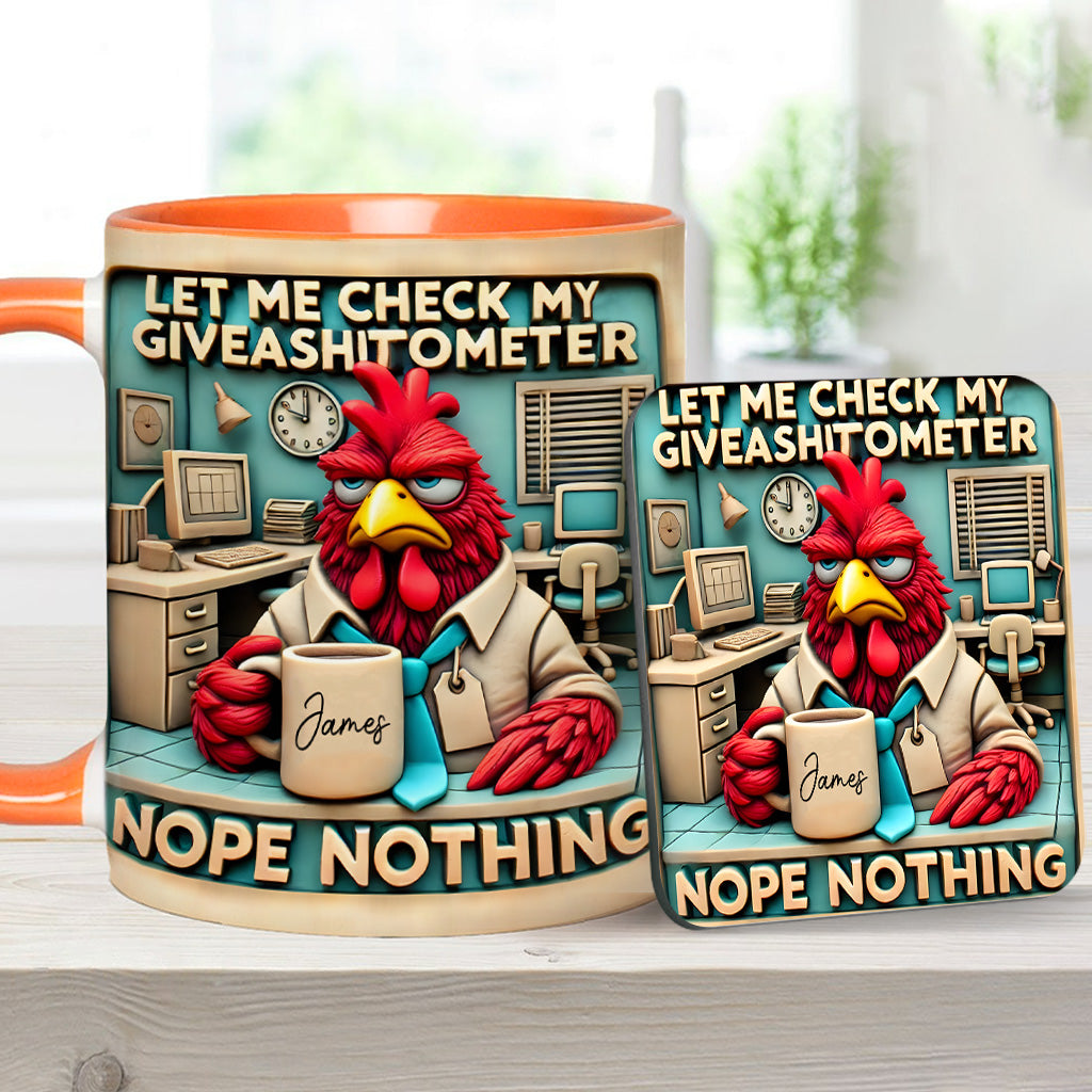 Let Me Check My Giveashitometer Nope Nothing - Personalized Colleague Accent Mug