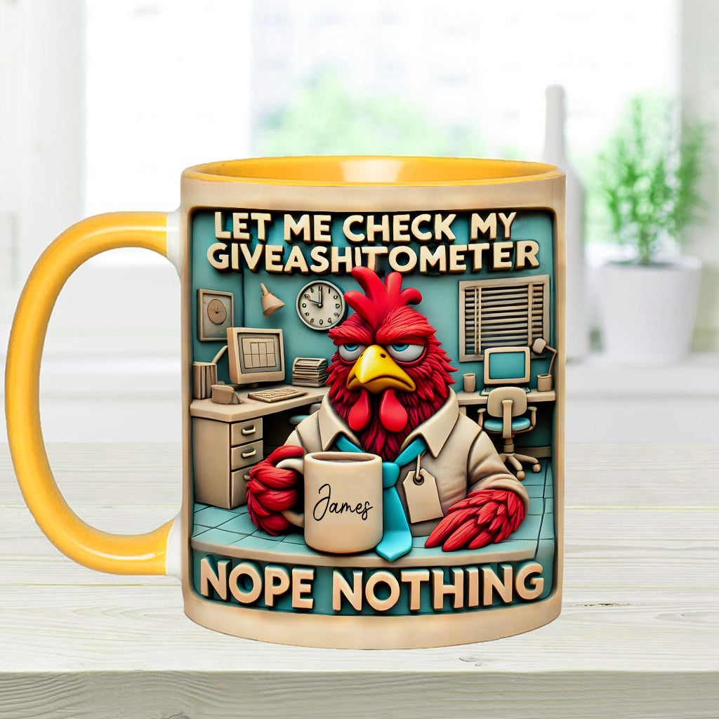 Let Me Check My Giveashitometer Nope Nothing - Personalized Colleague Accent Mug