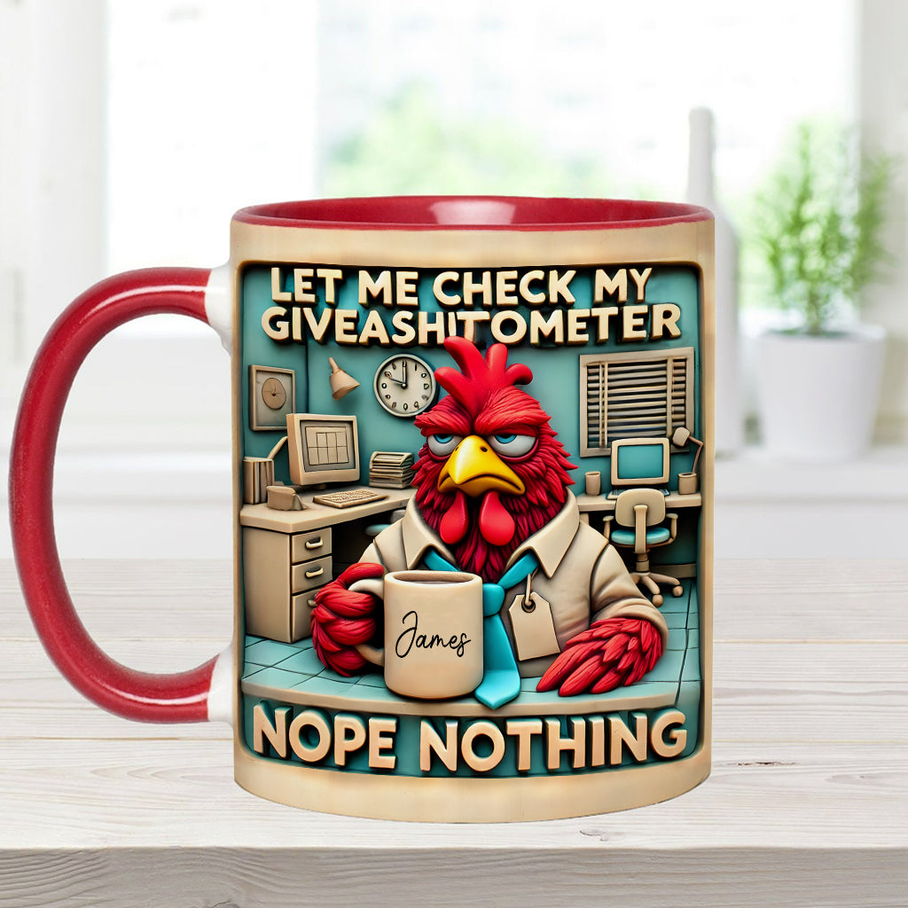 Let Me Check My Giveashitometer Nope Nothing - Personalized Colleague Accent Mug