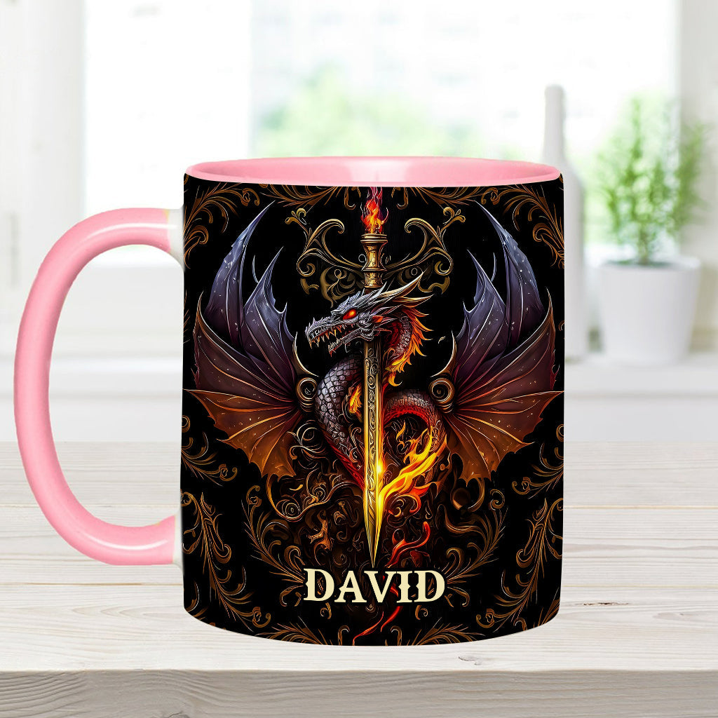 Heart Of A Dragon - Personalized Dragon Accent Mug