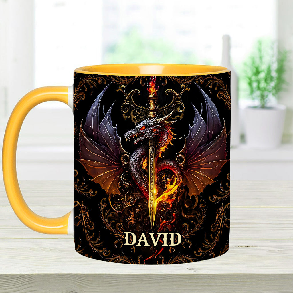 Heart Of A Dragon - Personalized Dragon Accent Mug