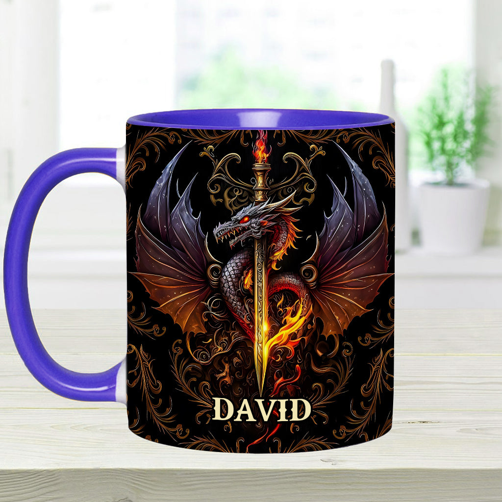 Heart Of A Dragon - Personalized Dragon Accent Mug