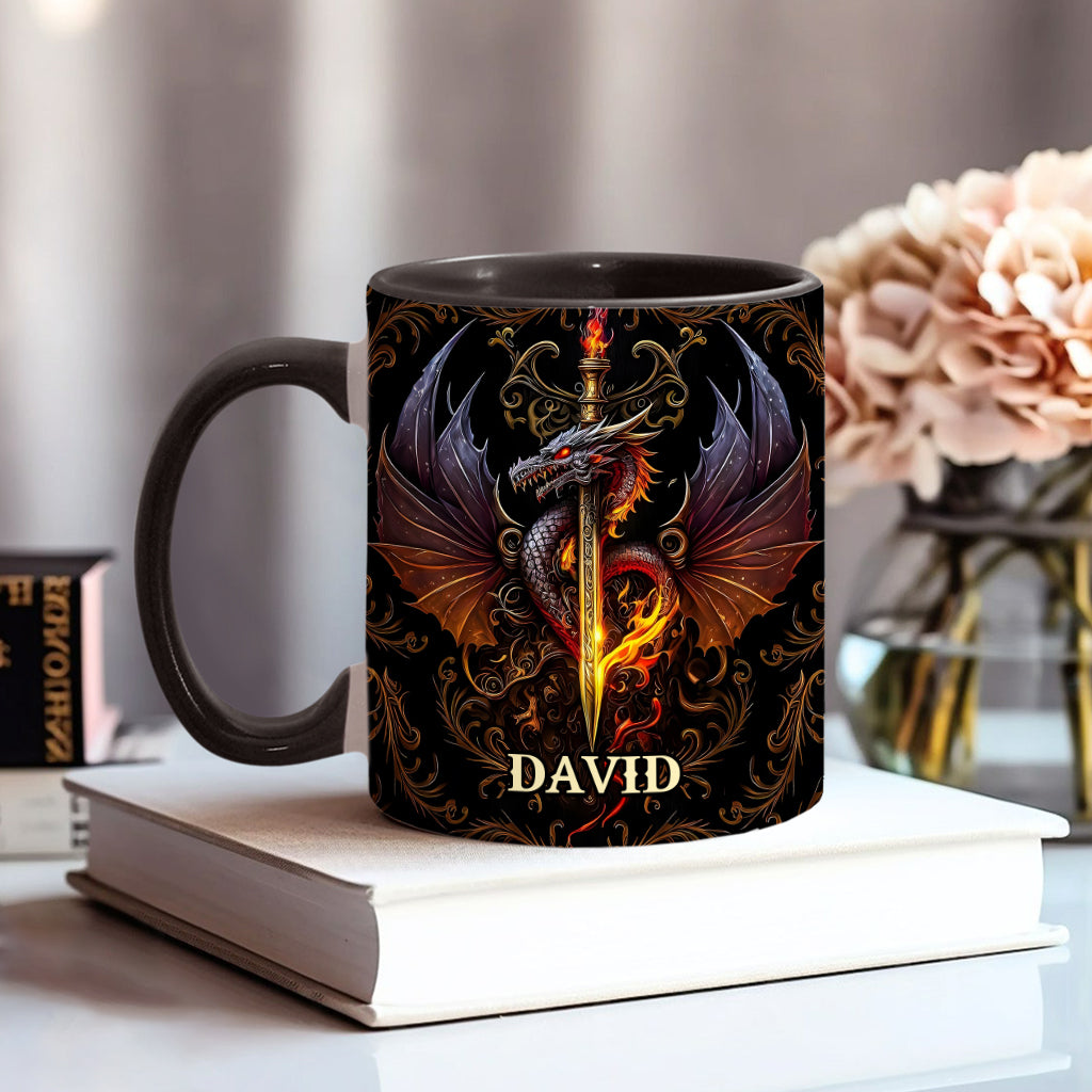 Heart Of A Dragon - Personalized Dragon Accent Mug