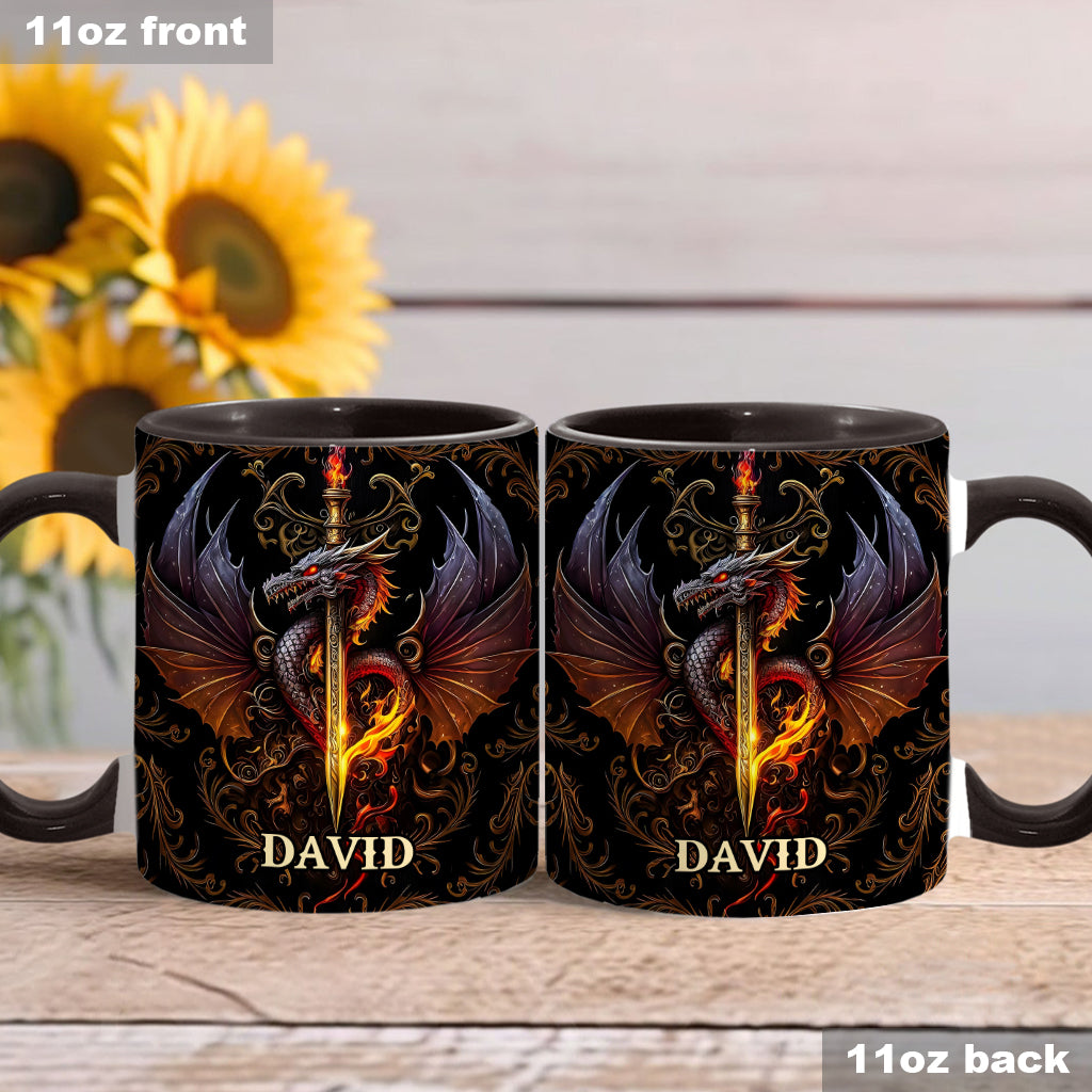 Heart Of A Dragon - Personalized Dragon Accent Mug