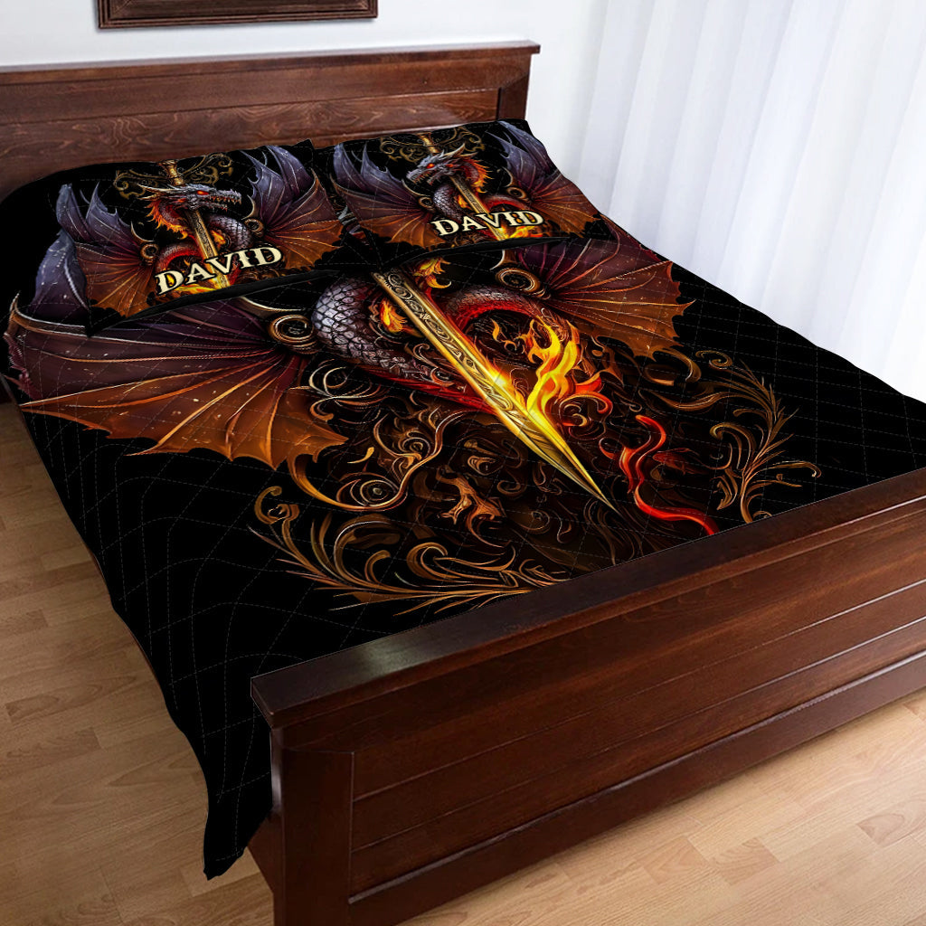 Heart Of A Dragon - Personalized Dragon Quilt Set
