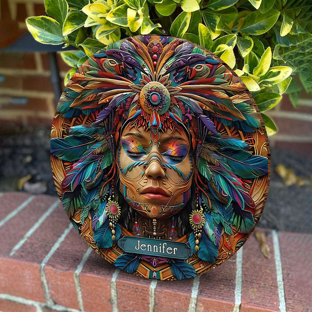 Hippie Soul - Personalized Hippie Round Wood Sign