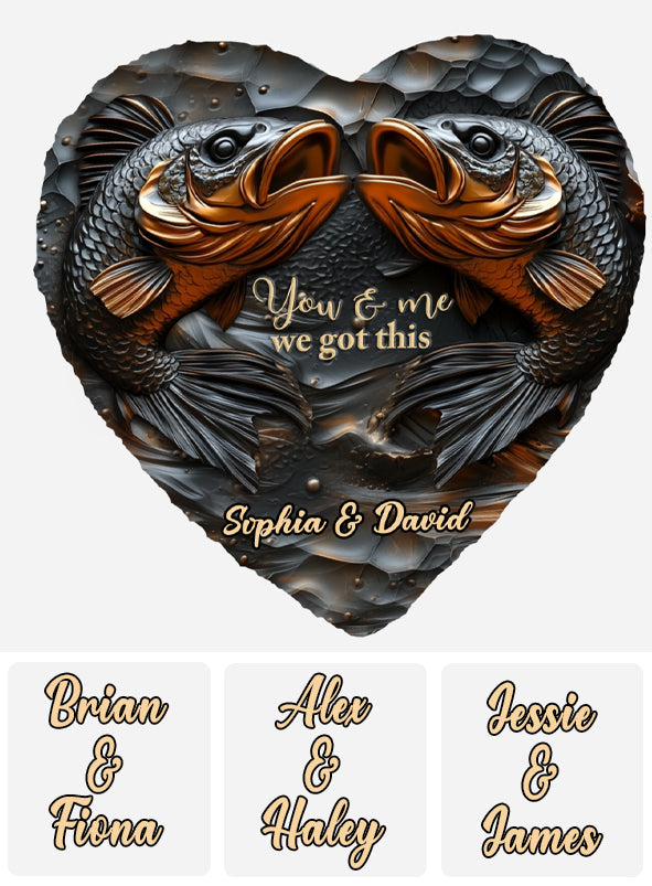 Passionné de pêche - Pierre en forme de cœur personnalisée