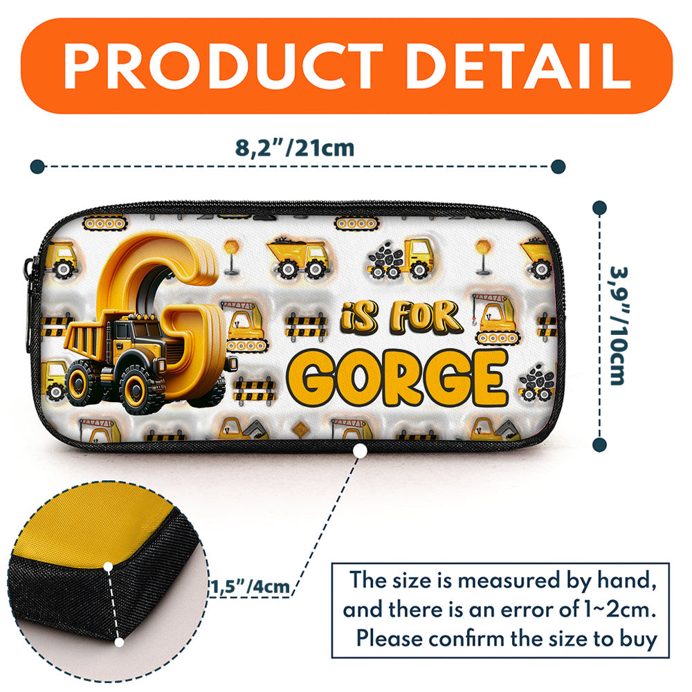 Lettres de véhicule de chantier - Sac à dos et trousse personnalisés pour enfant