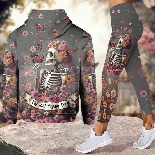 Mon dernier coup de foudre - Sweat à capuche et legging personnalisés avec tête de mort