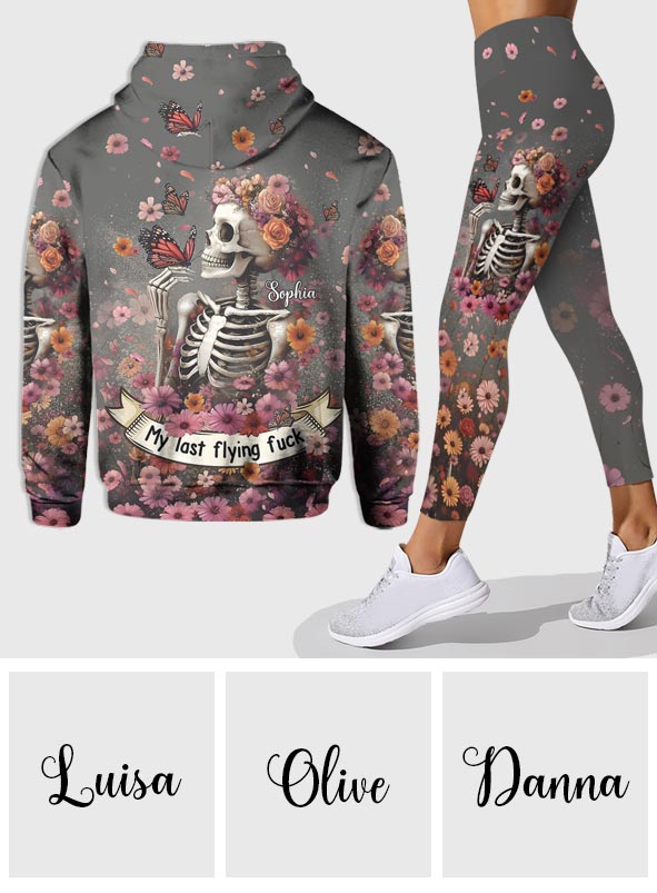 Mon dernier coup de foudre - Sweat à capuche et legging personnalisés avec tête de mort