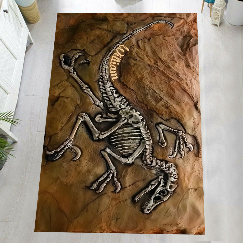 Dinosaur Fossil Replica - Personalized Dinosaur Rug