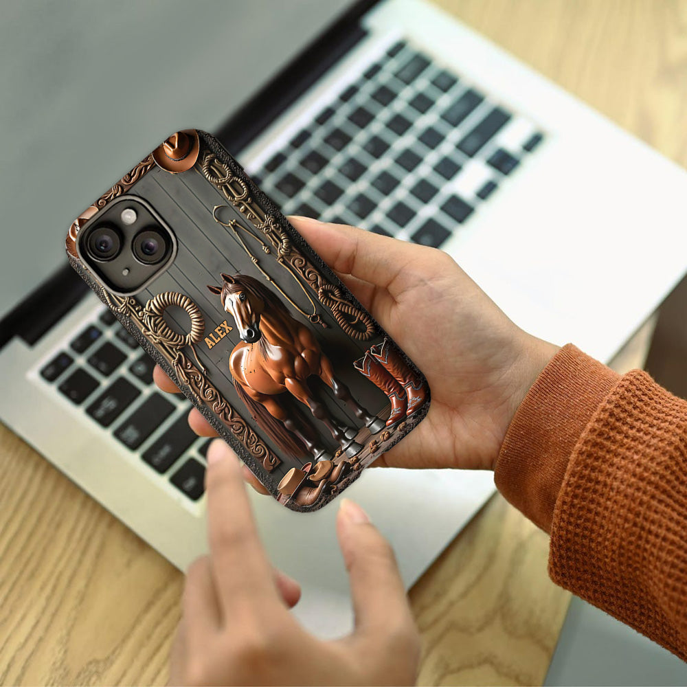 Love Horses - Personalized Horse Full Print Phone Case