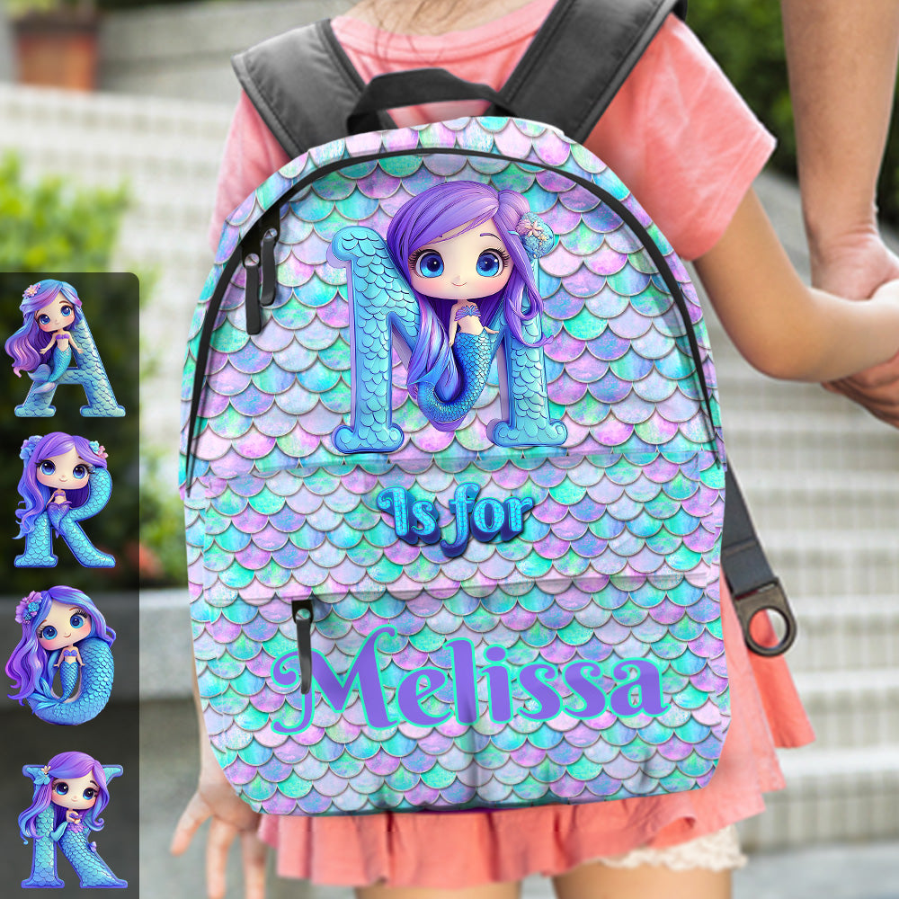 Beautiful Mermaid Letter - Personalized Kid Backpack