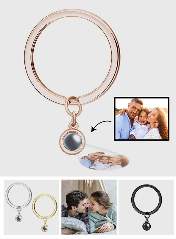 Porte-clés à projection photo personnalisé - cadeau idéal pour les amoureux des chiens et des chats, ou pour toute personne ayant perdu un être cher - Porte-clés à projection personnalisé