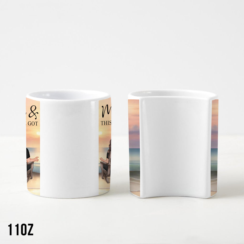 You and Me We Got This - Personalized Couple Matching Heart Handle Mug