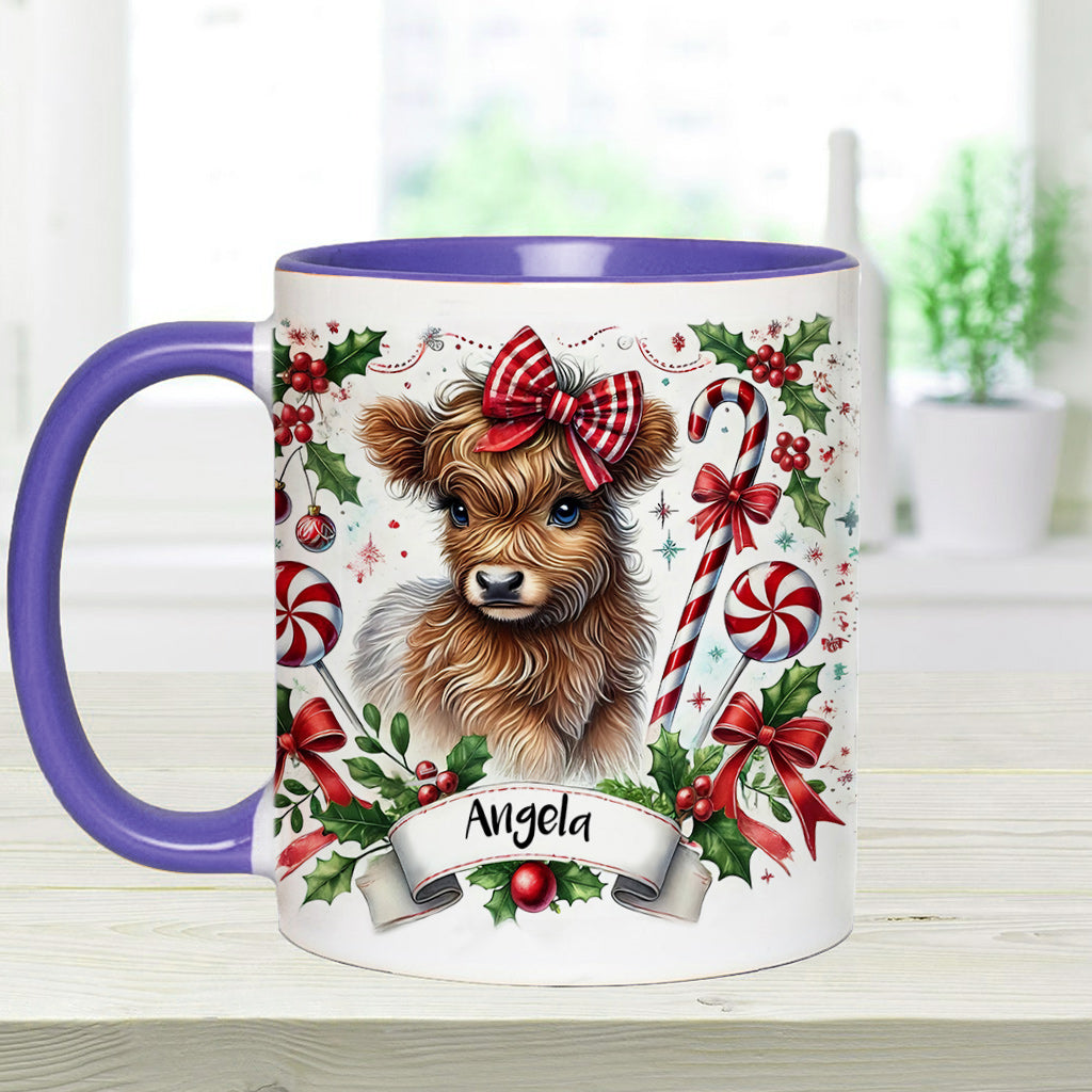 Cute Highland Cow - Personalized Accent Mug