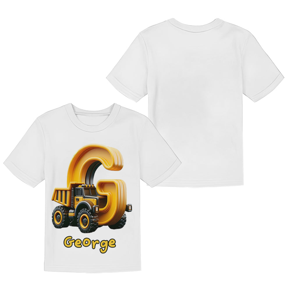 Cool Truck Alphabet - Personalized Kid T-shirt & Shorts