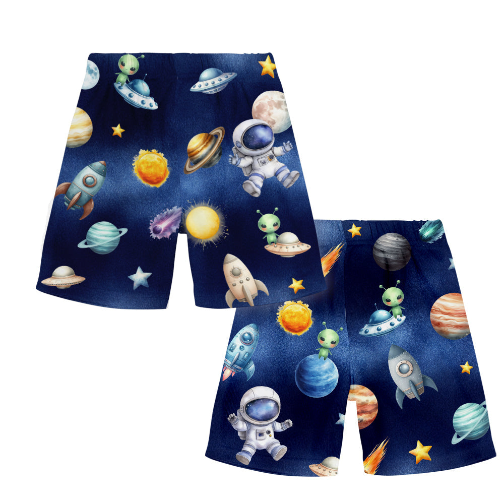 Alphabet spatial cool - T-shirt et short personnalisés pour enfant