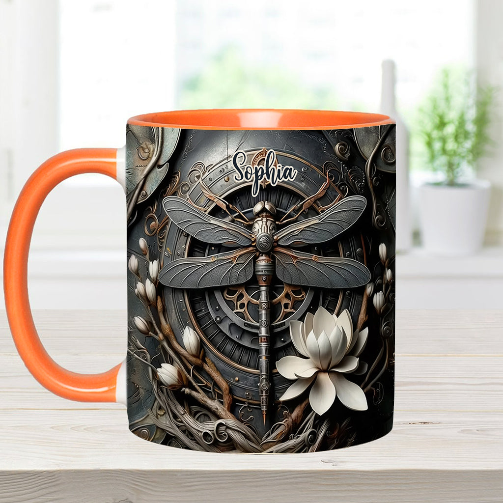 Black Dragonfly - Personalized Dragonfly Accent Mug