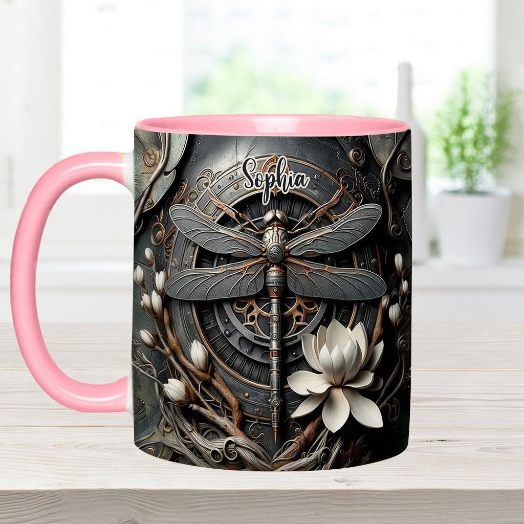 Black Dragonfly - Personalized Dragonfly Accent Mug