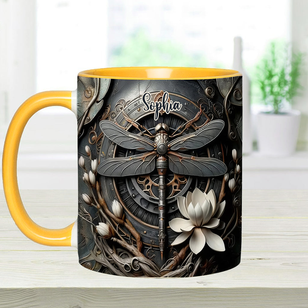 Black Dragonfly - Personalized Dragonfly Accent Mug