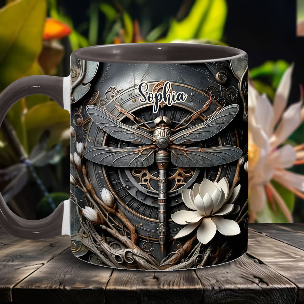 Black Dragonfly - Personalized Dragonfly Accent Mug