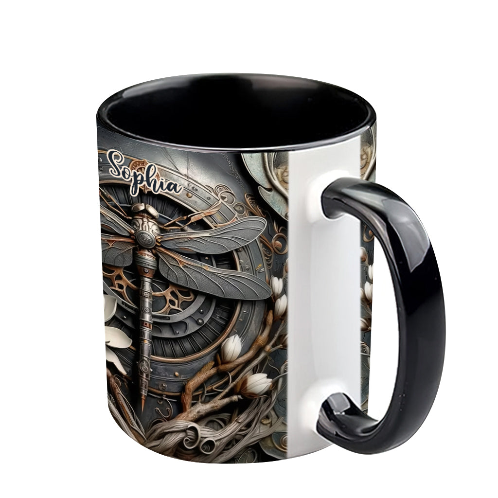 Black Dragonfly - Personalized Dragonfly Accent Mug
