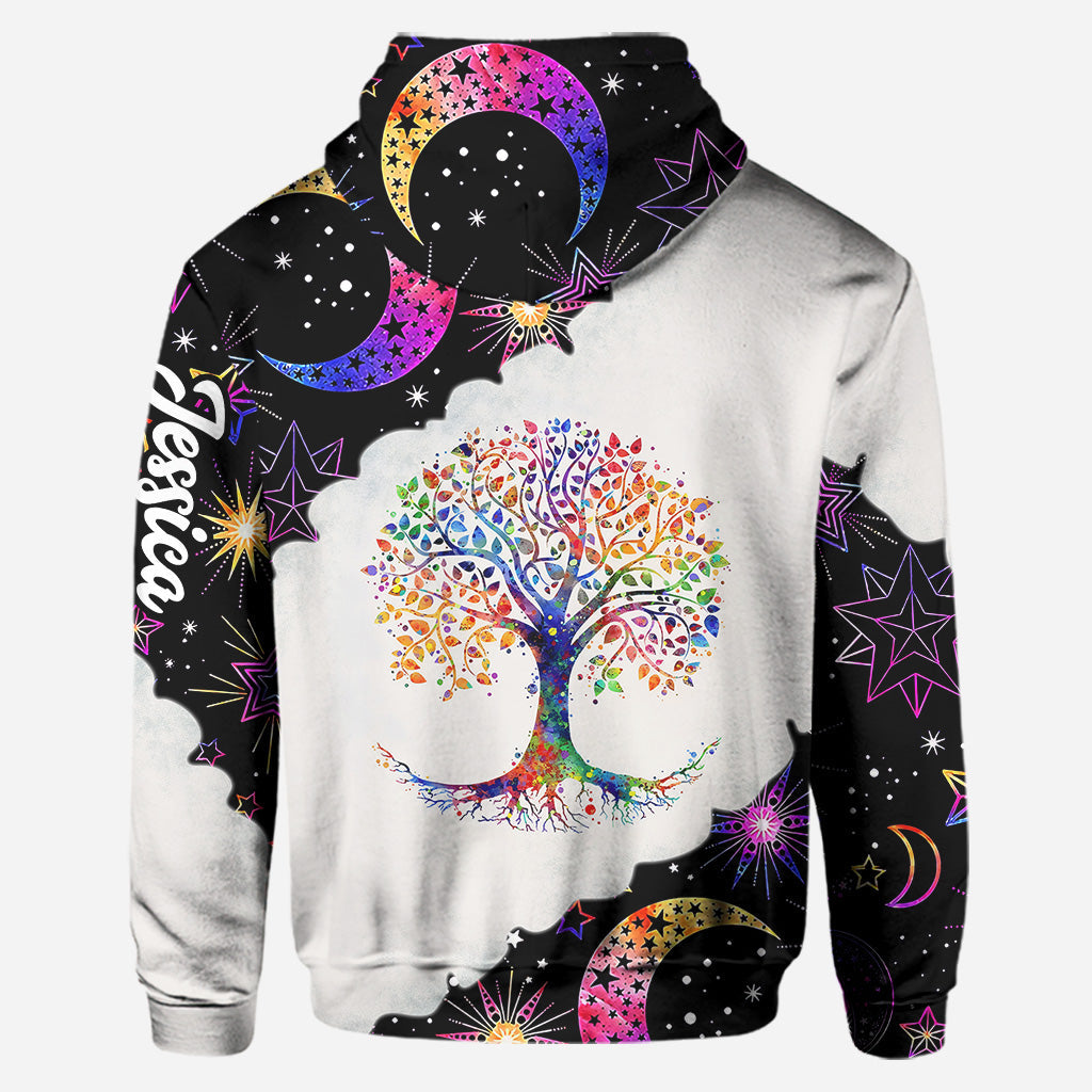 Vivre au rythme du soleil, aimer au rythme de la lune - Sweat à capuche et legging hippie personnalisés