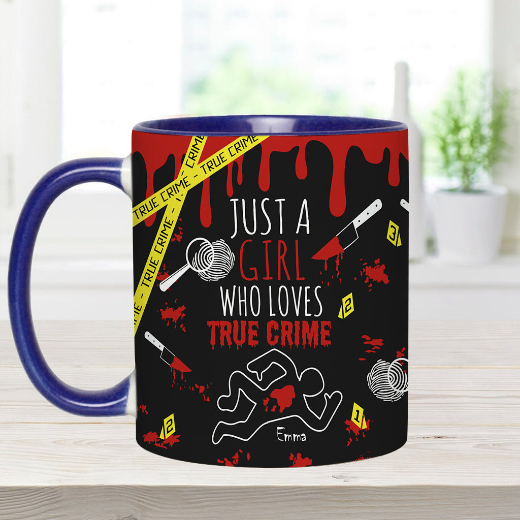 Mug personnalisé « Juste une fille passionnée de faits divers »