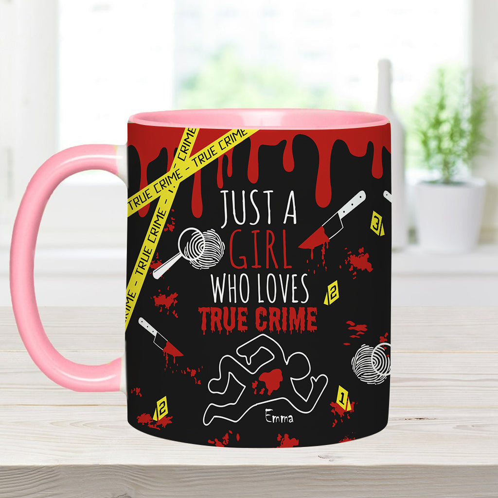 Mug personnalisé « Juste une fille passionnée de faits divers »